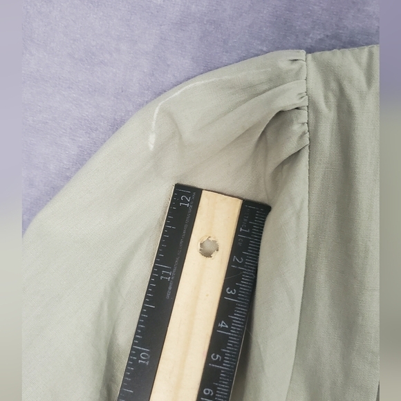 ANTHROPOLOGIE RUCHED PUFF-SLEEVE BABYDOLL MINI COTTON DRESS 2X - Picture 8 of 14